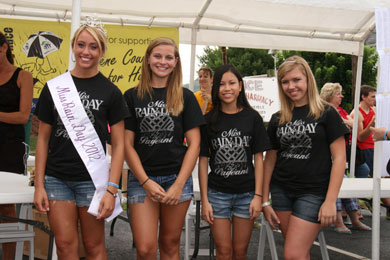 Kendall Lewis, Miss Rain Day 2012, along with Amanda Frampton, Tanya Phillips, Stephanie Mitchell, Nina Rivera and Floretta Chambers