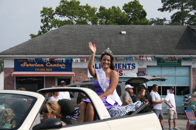Miss Rain Day Joanna Allen was a participant in the King Coal Show Parade in Carmichaels